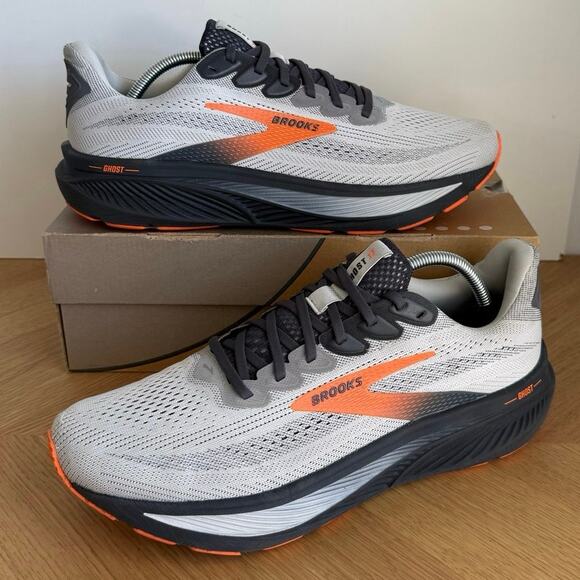 Brooks Ghost 17 Oyster Mushroom/Orange/Ebony Men Running Sneakers- SZ 11.5 main image 6